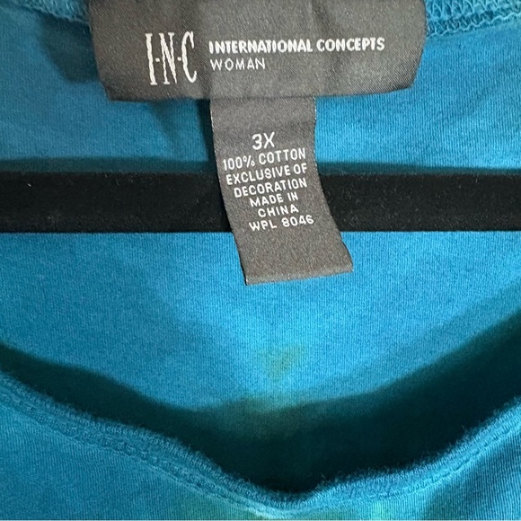 INC International Concepts Blue Graphic Long Sleeve Tee - Picture 3 of 12